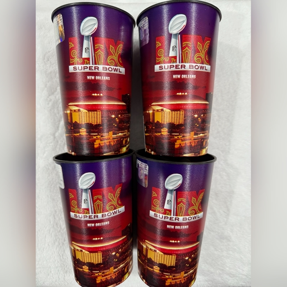 NFL 2025 Superbowl LIX Caesars Superdome New Orleans Plastic Favor Cups